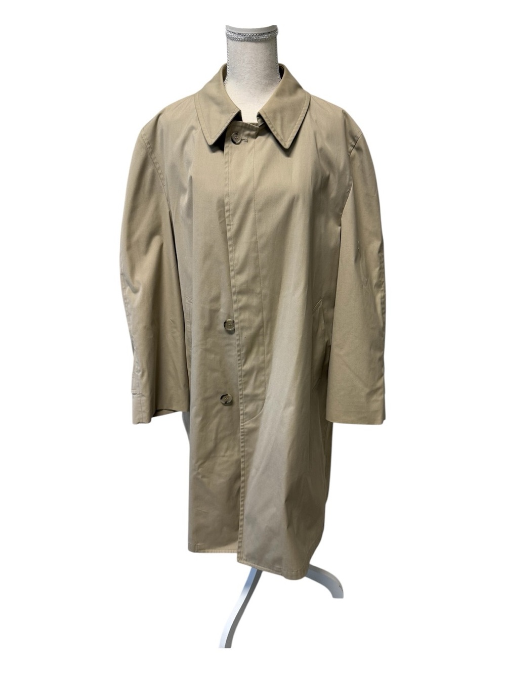 London Fog Tan Trench Coat Men’s 44 Short Classic Rain Coat Beige